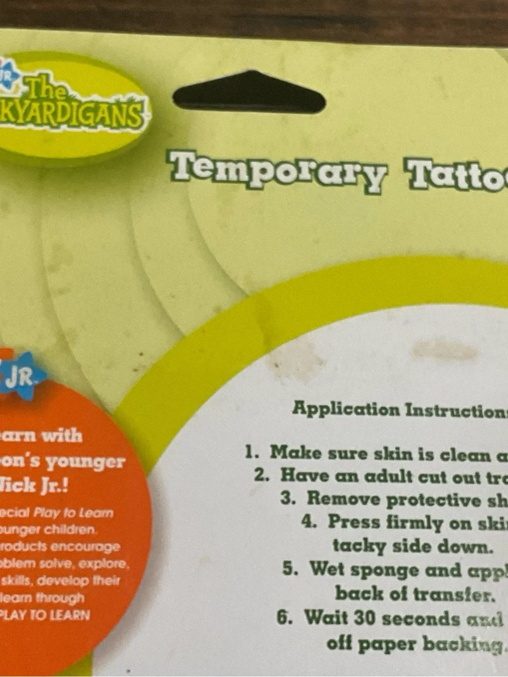 Nickelodeon 2008 The Backyardigans Temporary Tattoos Party Favor NOS